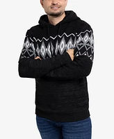 X-Ray Men's Color Blocked Pattern Hooded Sweater