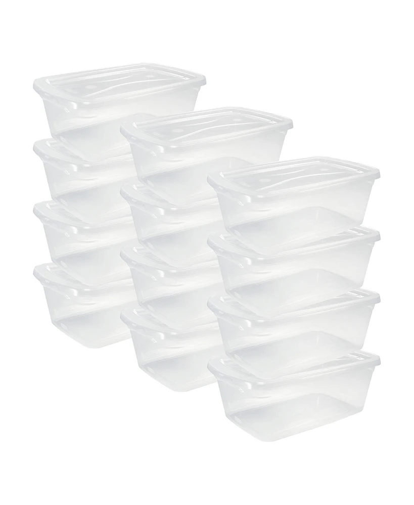 Rubbermaid 6 Qt Clear Plastic Indoor Storage Tub Tote Container & Lid, 12 Pack