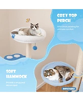 Gymax 54'' Cat Tree Tower w/ Sisal Scratching Posts Bell Cat Perch Cat Condo