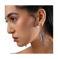 Embellished Rhombus Swirl Drop Earrings