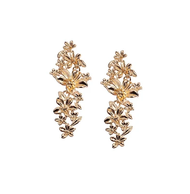 Metallic Flora Drop Earrings