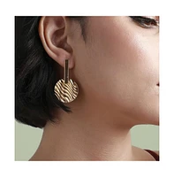 Sohi Metallic Textured Drop Earrings