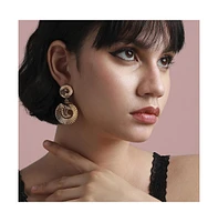 Sohi Metallic Swirl Drop Earrings