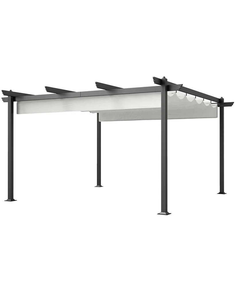 Outsunny 13' x Aluminum Pergola with Retractable Canopy,