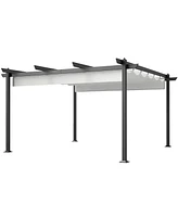 Outsunny 13' x Aluminum Pergola with Retractable Canopy,