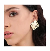 Sohi Dented Minimal Square Stud Earrings