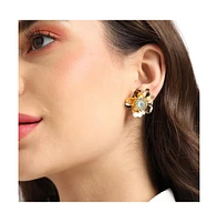 Sohi Crystal Flower Stud Earrings