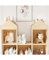 gaomon Wooden Kids Bookcase Toy Storage Organizer Bookshelf Toddlers Playhouse Cabinet Shelf Cubby Storage Toy Shelf