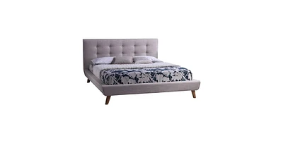 Slickblue Mid-Century Style Upholstered Platform Bed for Retro Inspired Bedroom Design