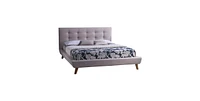 Slickblue Mid-Century Style Upholstered Platform Bed for Retro Inspired Bedroom Design