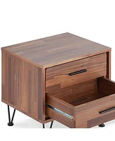 Slickblue Contemporary 2-Drawer Wood Nightstand with Stylish Design by Deoss