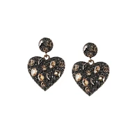 Sohi Crystal Heart Drop Earrings