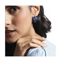 Sohi Crystal Leaf Stud Earrings