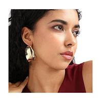 Sohi Minimal Dented Hoop Earrings