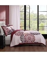 Bebejan Rosewood Harmony 3 Piece Reversible Quilted Coverlet Set