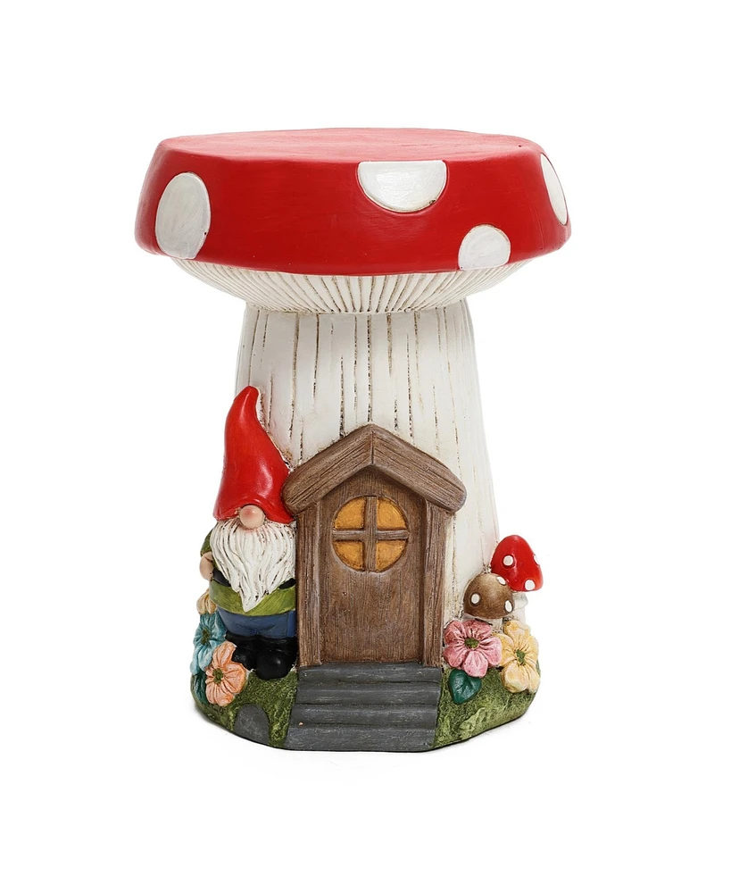 LuxenHome Gnome Mushroom MgO Indoor and Outdoor Sculpture Side Table