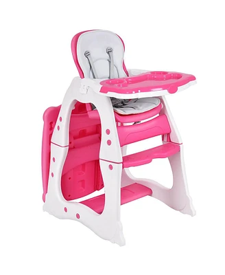 Costway 3 in 1 Baby High Chair Convertible Play Table Seat