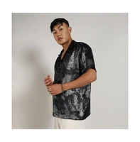 Men's Midnight Black & Chalice Silver Metallic Ombre Shirt