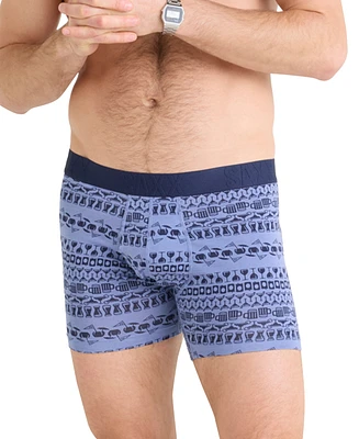 Saxx Men's DropTemp Slim-Fit Cooling Printed Boxer Briefs