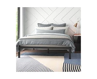 Slickblue Sturdy Metal Platform Bed Frame with Wood Slats For Bedroom