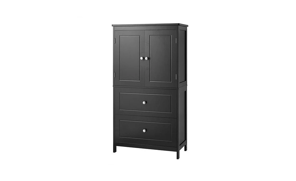 Slickblue Bathroom Storage Cabinet with Two Doors and Drawers for Stylish Organized