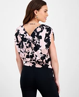 I.n.c. International Concepts Petite Printed Surplice-Neck Sleeveless Top, Exclusively at Macy's