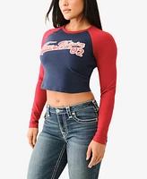 True Religion Women's Contrast Raglan T-Shirt