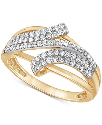 Diamond Multirow Crossover Bypass Ring (1/3 ct. t.w.) in 10k Gold