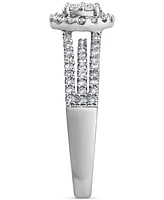 Diamond Halo Multirow Ring (1/2 ct. t.w.) in 10k White Gold