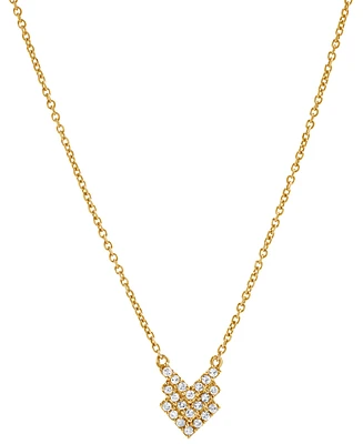 Diamond Triple Chevron Pendant Necklace (1/10 ct. t.w.) in 10k Gold, 16" + 2" extender