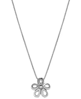 Diamond Flower 18" Pendant Necklace (1/4 ct. t.w.) in 10k White Gold