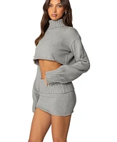 Edikted Women's Gino Cropped Turtle Neck Sweater