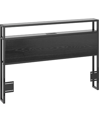 gaomon Headboard for Queen Size Bed Frame with Storage,Head Board with Led Lights and Charging Station, Adjustable Height, Queen Size Headboard, Stora