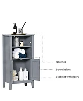 Slickblue 2 Tier Shelf Hidden Storage Bathroom Floor Cabinet