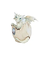 Fc Design "2-pc Set" 4"H Apirl Birthstone Silver Dragon Baby Hatchling Figurine Statue Ornament Home Room Office Decor and Perfect Ideas for Housewarm