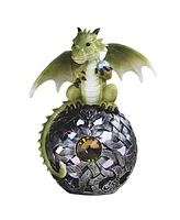 Fc Design "2-pc Set" 7"H Cute Green Dragon on Led Globe Figurine Statue Ornament Home Room Office Decor and Perfect Ideas for Housewarming, Holidays a