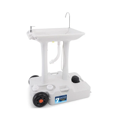 SereneLife Portable Handwash Sink Station with Wheels & Foot Pump (7+ Gal.)