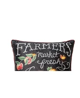 C&F Home Farmers Market Chalk Light-Up Led 18" x 18" Throw Pillow