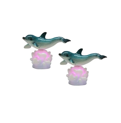 Fc Design "2-pc Set" 3.5"H Led Dolphin on Coral Figurine Statue Ornament Home Room Office Decor and Perfect Ideas for Housewarming, Holidays and Birth