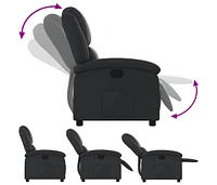 Recliner Chair Black Real Leather