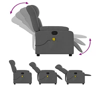 Massage Recliner Chair Dark Gray Fabric
