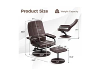 Swivel Lounge Chair Recliner with Ottoman