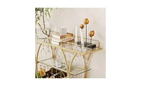 Slickblue Elegant Glass Bar Cart for Stylish Beverage Storage and Serving