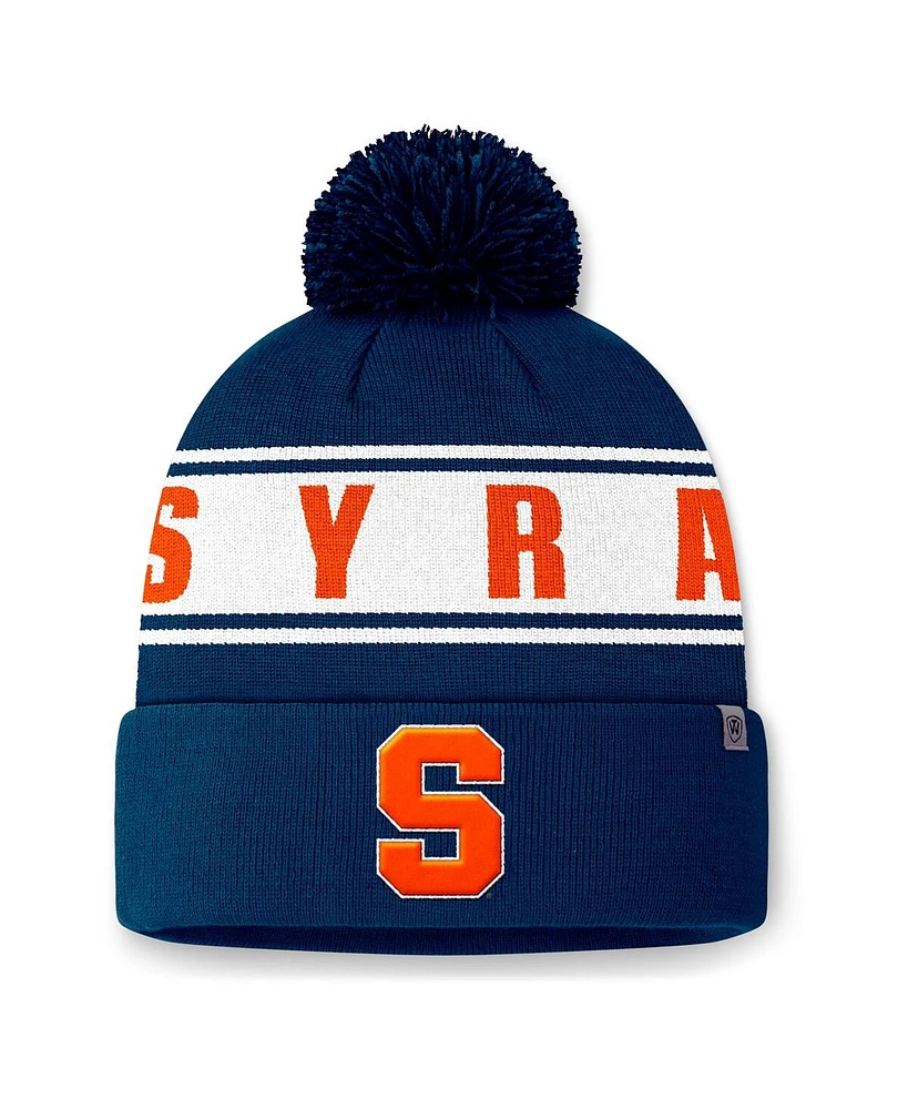 Top of the World Men's Navy Syracuse Orange Slash Cuffed Knit Hat with Pom