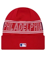 New Era Men's Red Philadelphia Phillies Authentic Collection Cuffed Knit Hat