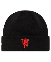 New Era Big Boys and Girls Black Manchester United Always Red Cuffed Knit Hat