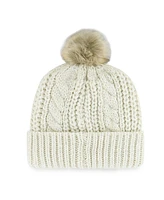 '47 Brand Women's Cream Houston Texans Meeko Cuffed Knit Hat with Pom