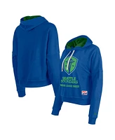 5th & Ocean by New Era Women's Blue Seattle Sounders Fc Throwback Pullover Hoodie