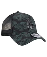 New Era Men's Black Los Angeles Dodgers 9FORTY A-Frame Trucker Adjustable Hat