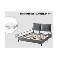 gaomon Full Bed Frame, Platform Bed Frame with Adjustable Headboard and Removable Pillow Back, Wood Slat Support, No Box Spring Needed, Noise Free